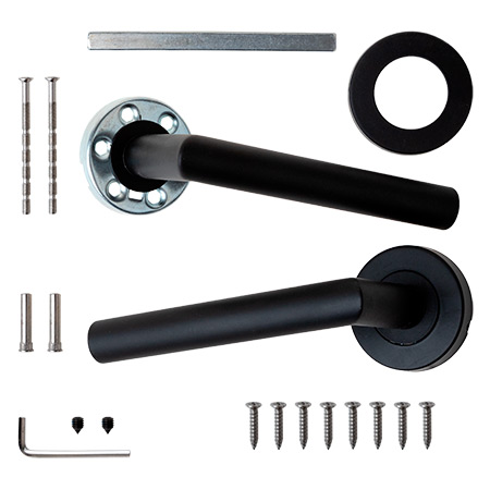 Ручки дверные Apecs H-0204-INOX/201-BLM